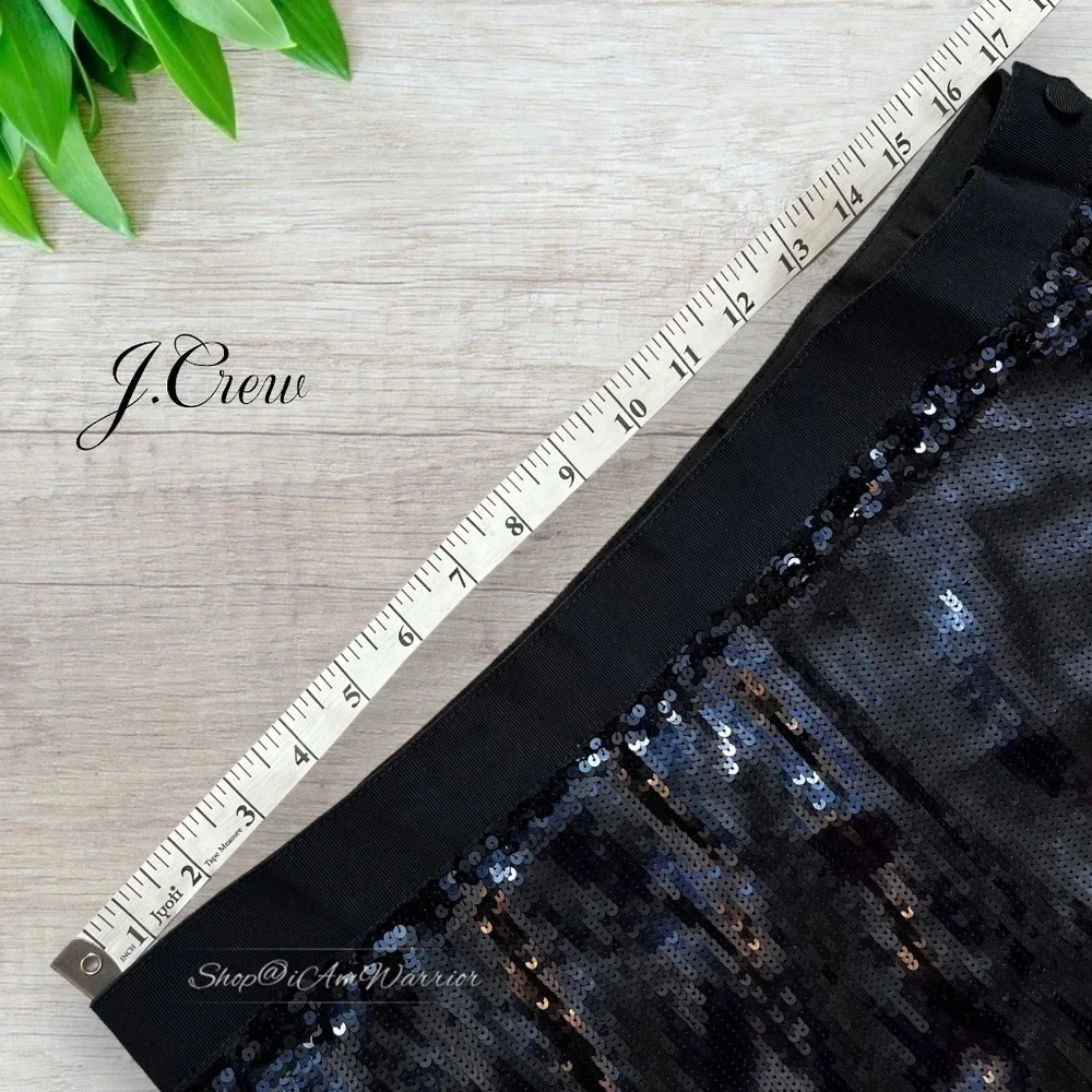 J.Crew Collection silk midnight navy glitterati sequin mini skirt *iamwarrior